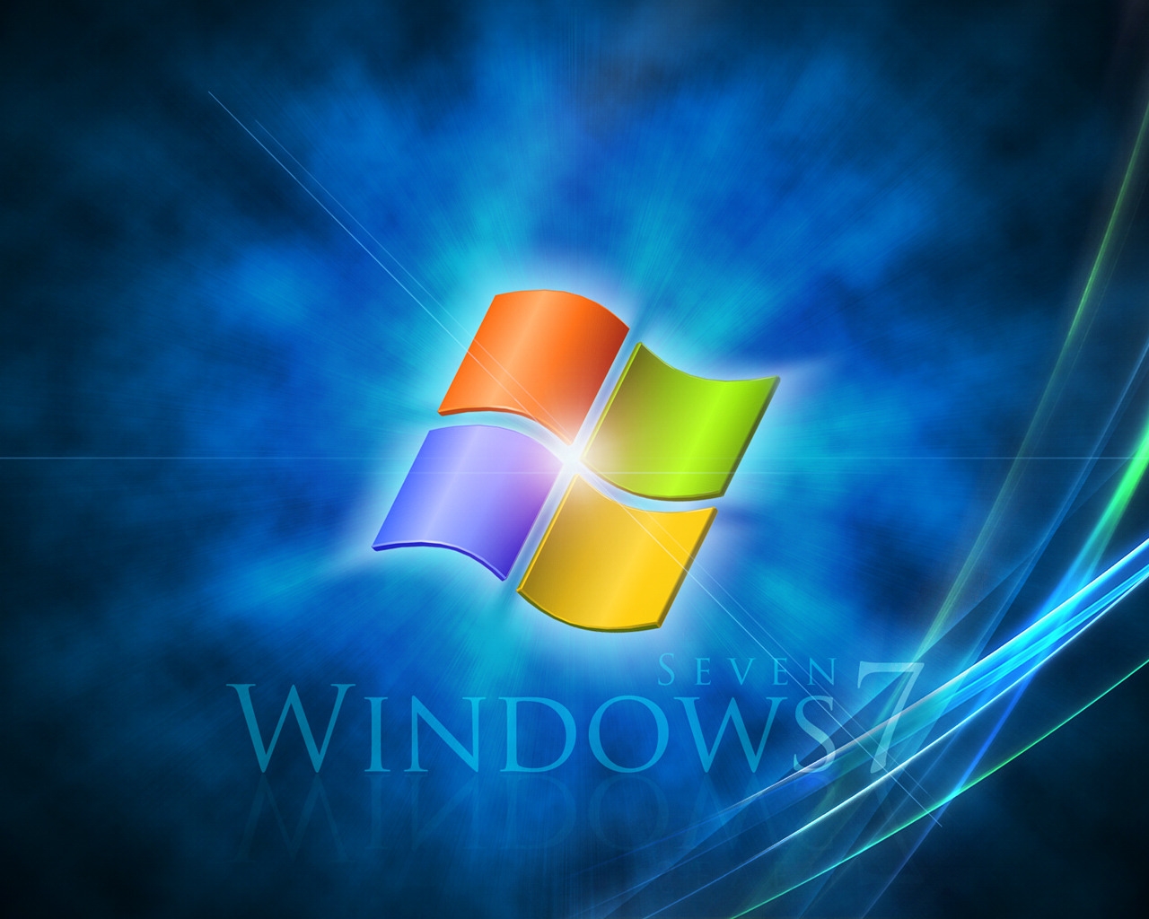Windows 7 Light Rays for 1280 x 1024 resolution