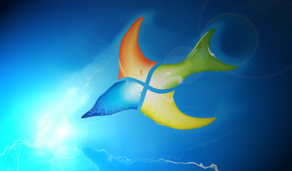 Windows Bird Logo for 1024 x 600 widescreen resolution