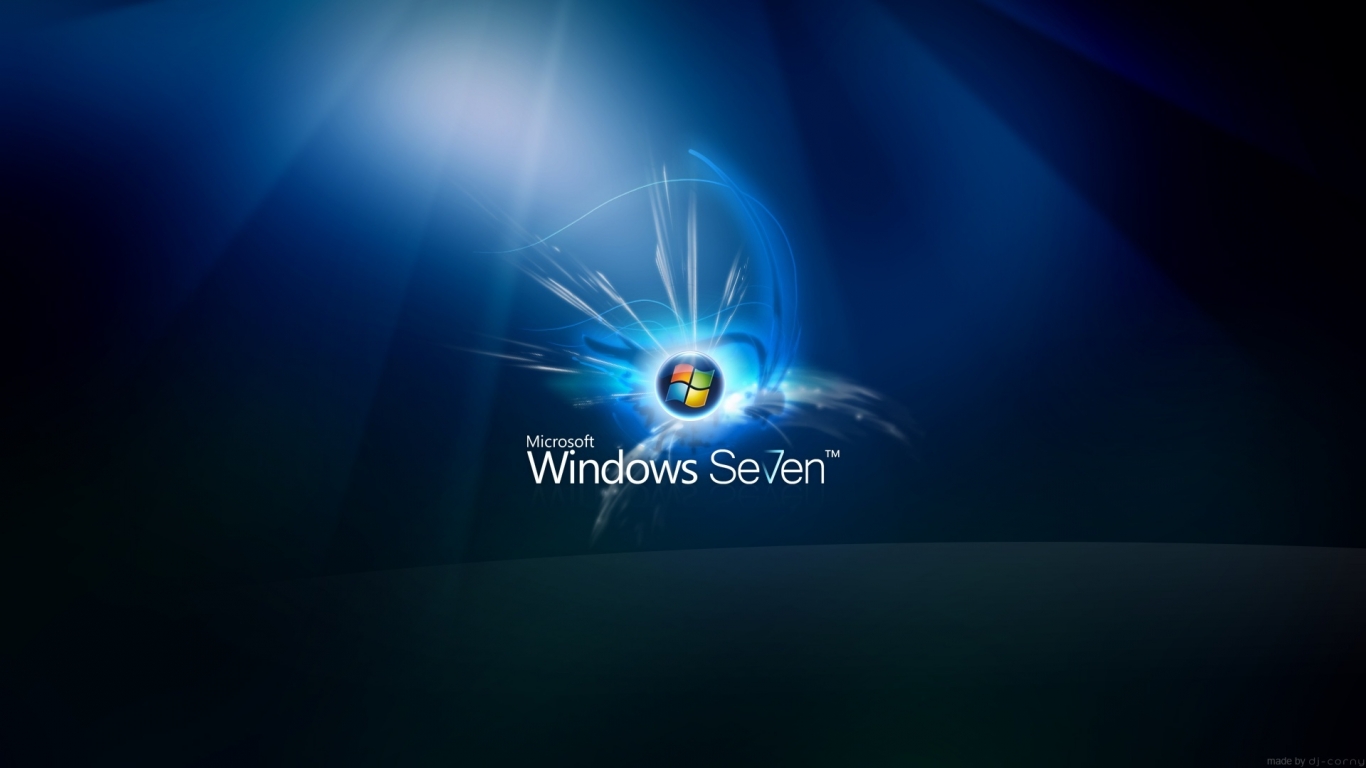 Windows Seven Glow for 1366 x 768 HDTV resolution