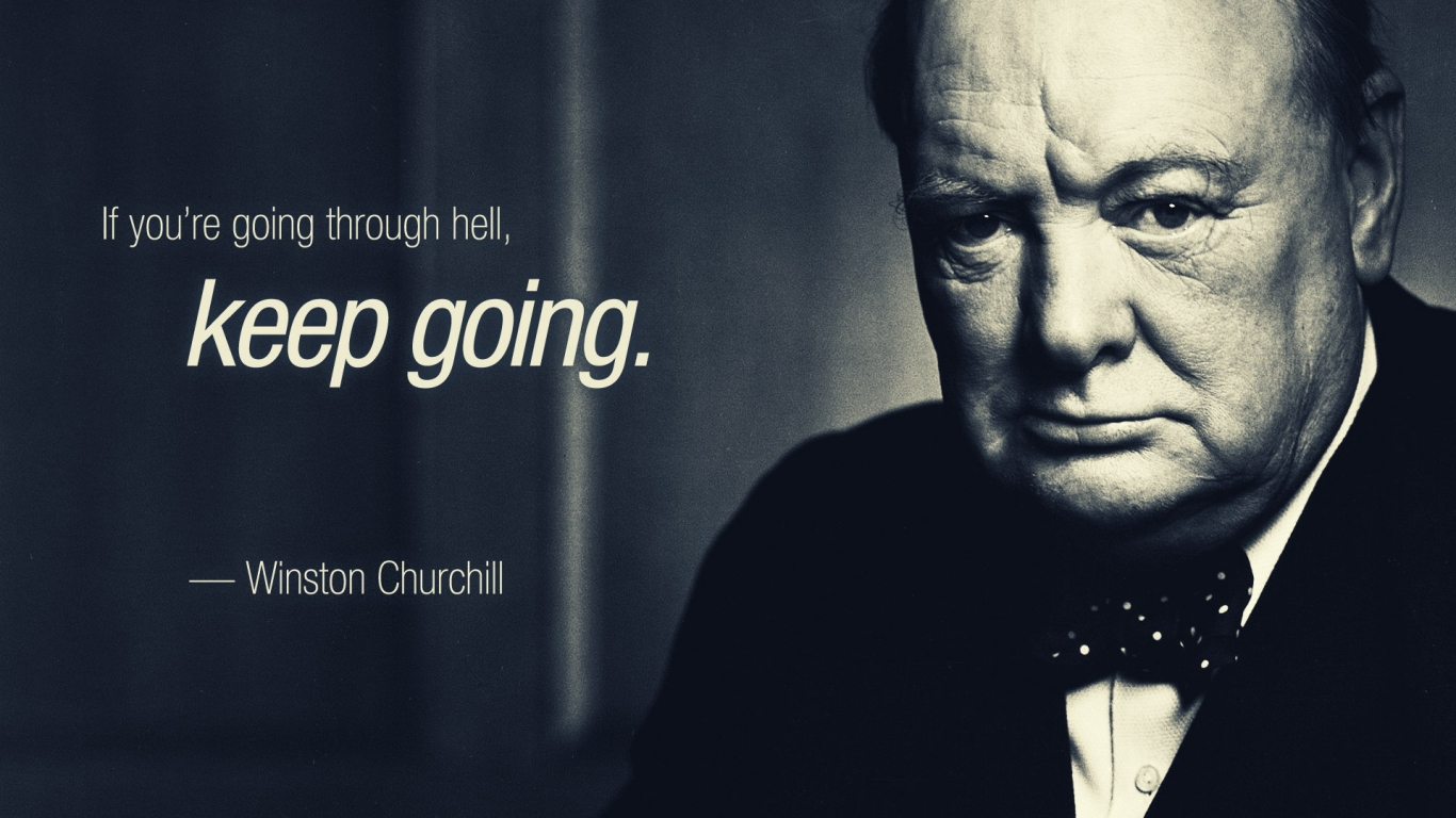 Winston Churchill Quote for 1366 x 768 HDTV resolution