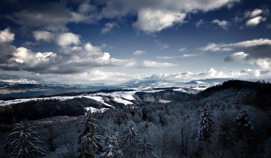 Winter Mountain View for 1024 x 600 widescreen resolution