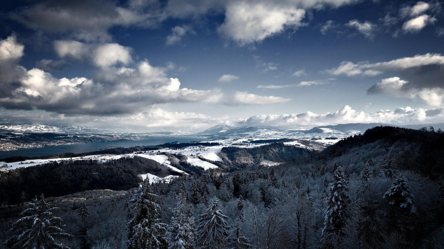 Winter Mountain View for 1536 x 864 HDTV resolution