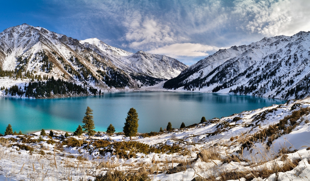 Winter Mountains Landscape for 1024 x 600 widescreen resolution