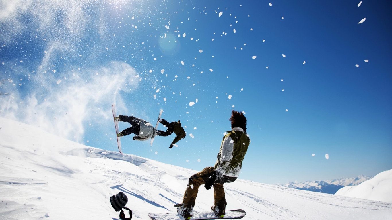 Winter Snowboarding for 1366 x 768 HDTV resolution