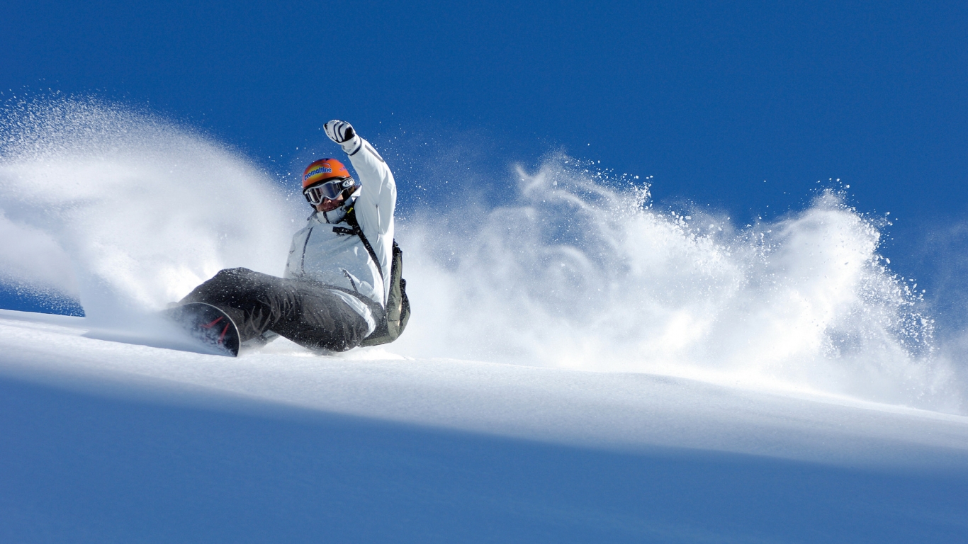 Winter Snowboarding Sport for 1366 x 768 HDTV resolution