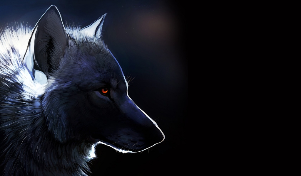 Wolf Drawing for 1024 x 600 widescreen resolution