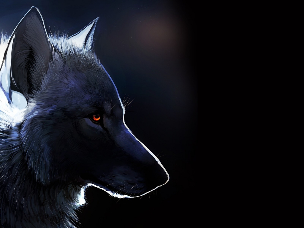 Wolf Drawing for 1024 x 768 resolution