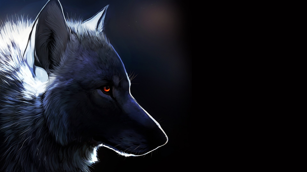 Wolf Drawing for 1280 x 720 HDTV 720p resolution