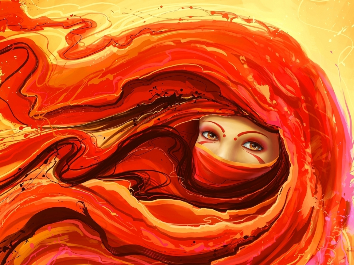 Woman Face Art for 1152 x 864 resolution