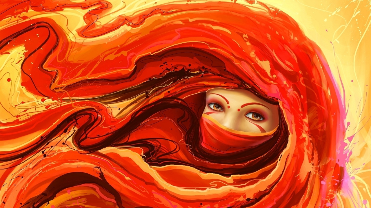 Woman Face Art for 1280 x 720 HDTV 720p resolution