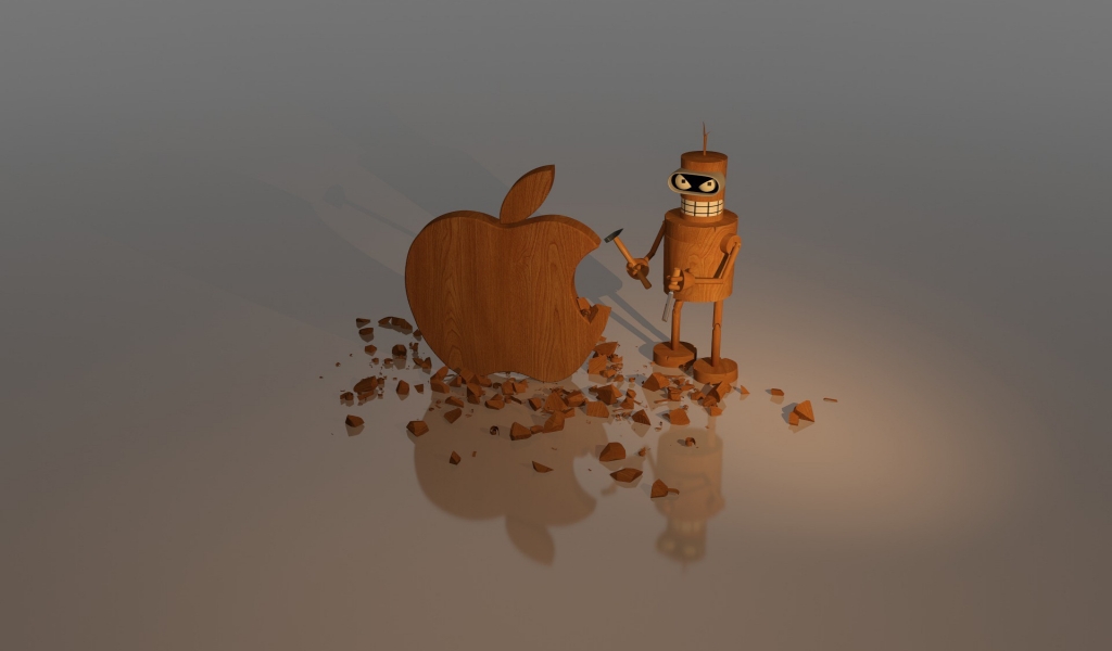 Wood Apple Sculpture for 1024 x 600 widescreen resolution