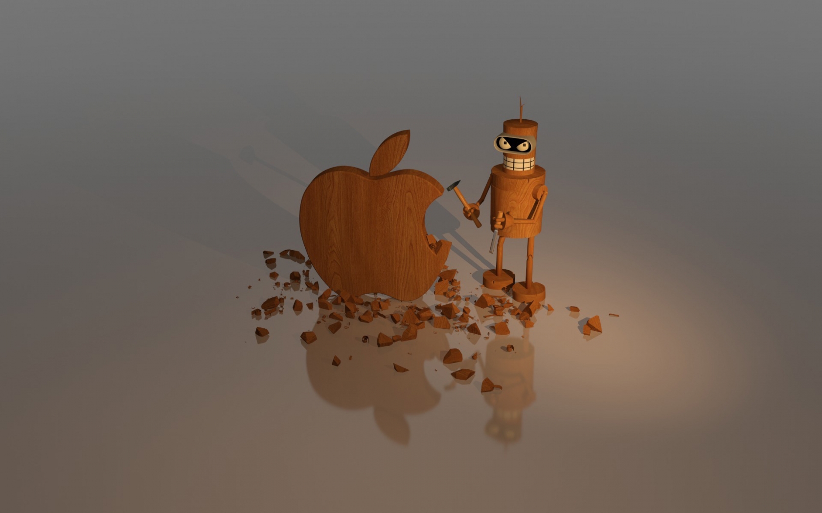 Wood Apple Sculpture for 1680 x 1050 widescreen resolution