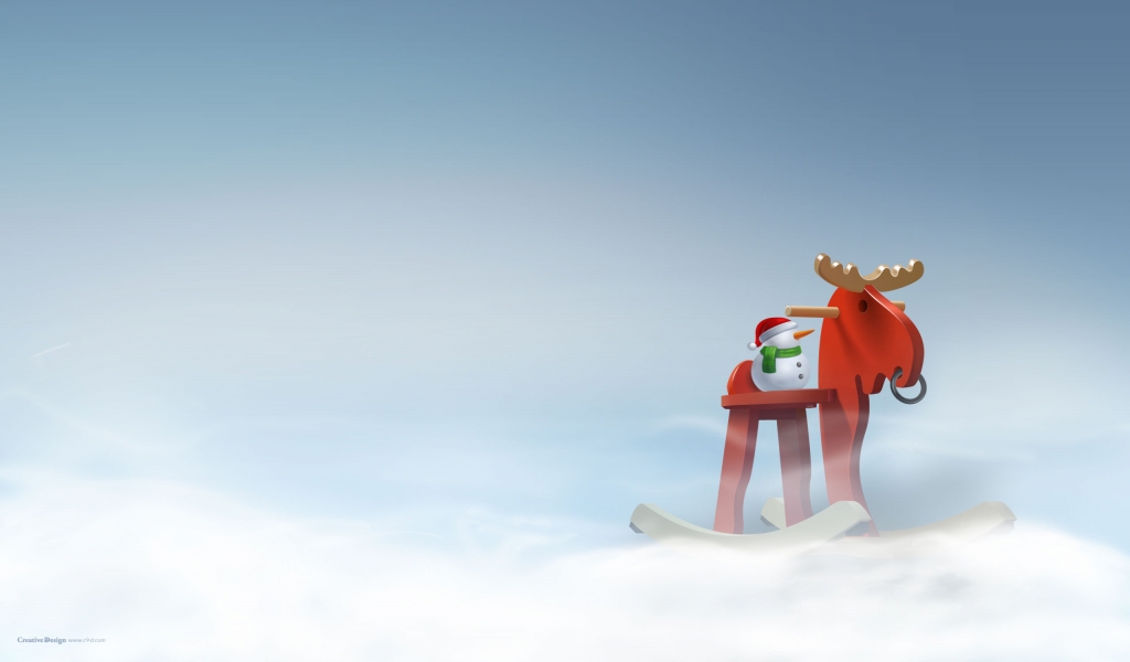Wood Reindeer for 1024 x 600 widescreen resolution