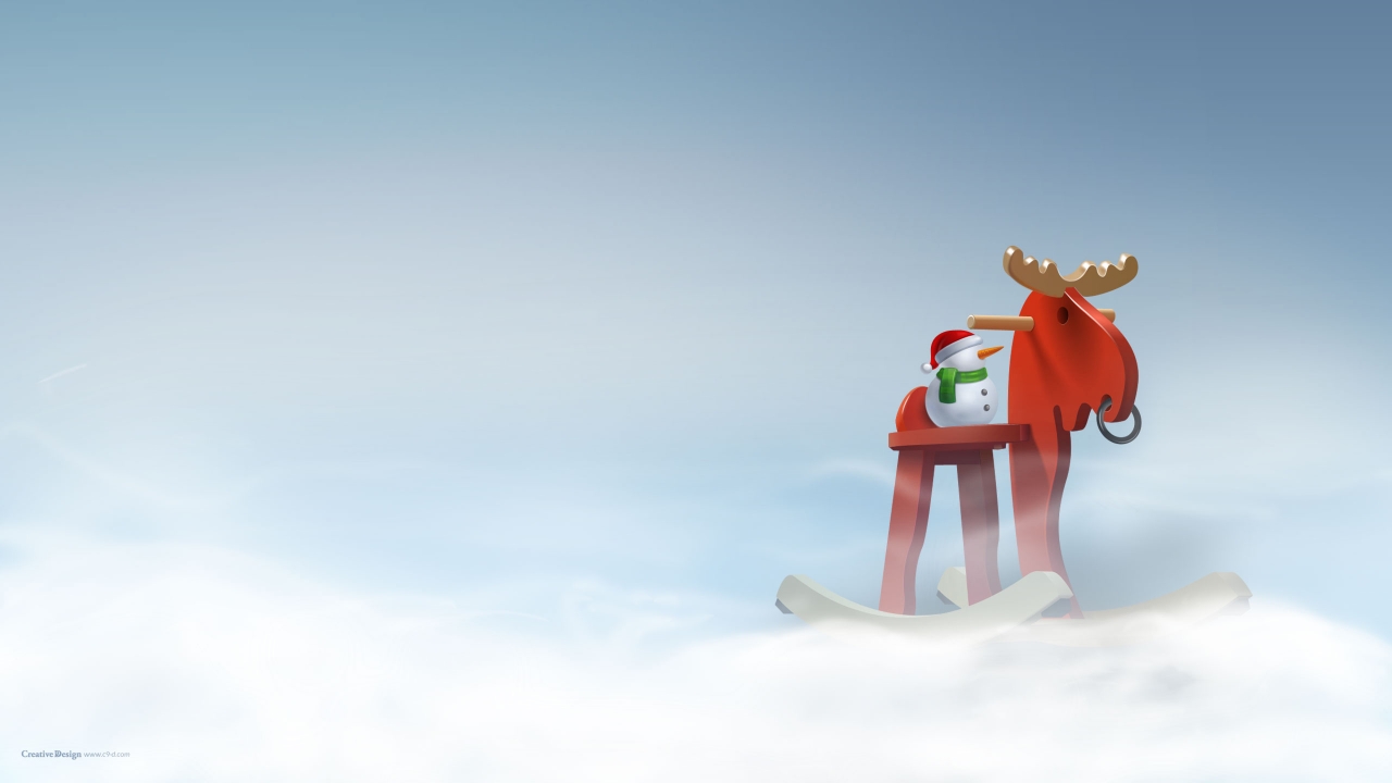 Wood Reindeer for 1280 x 720 HDTV 720p resolution