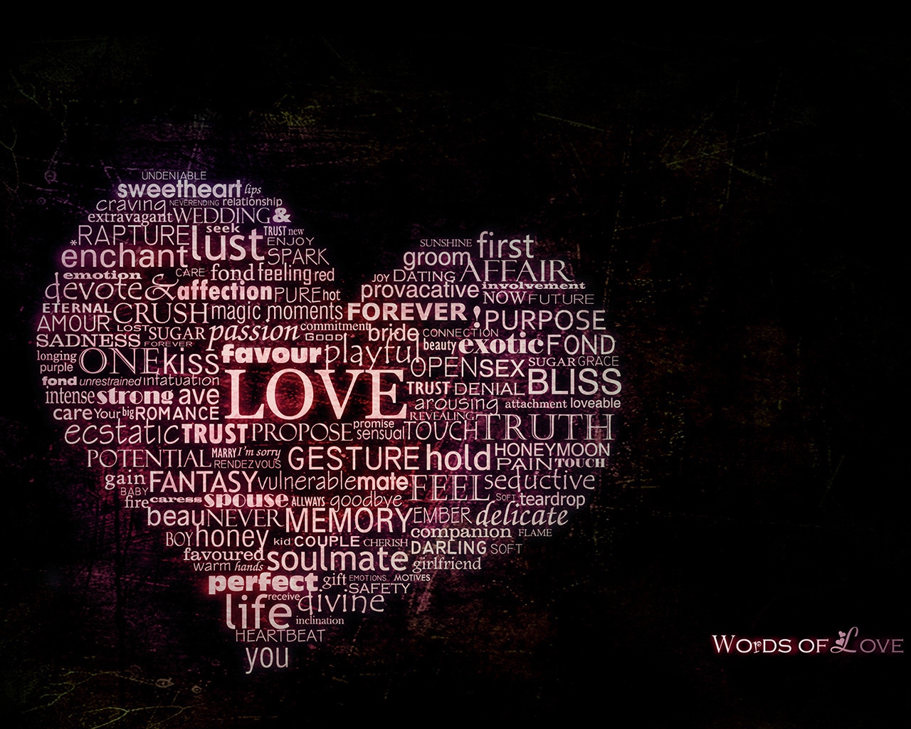 Words of Love for 1280 x 1024 resolution