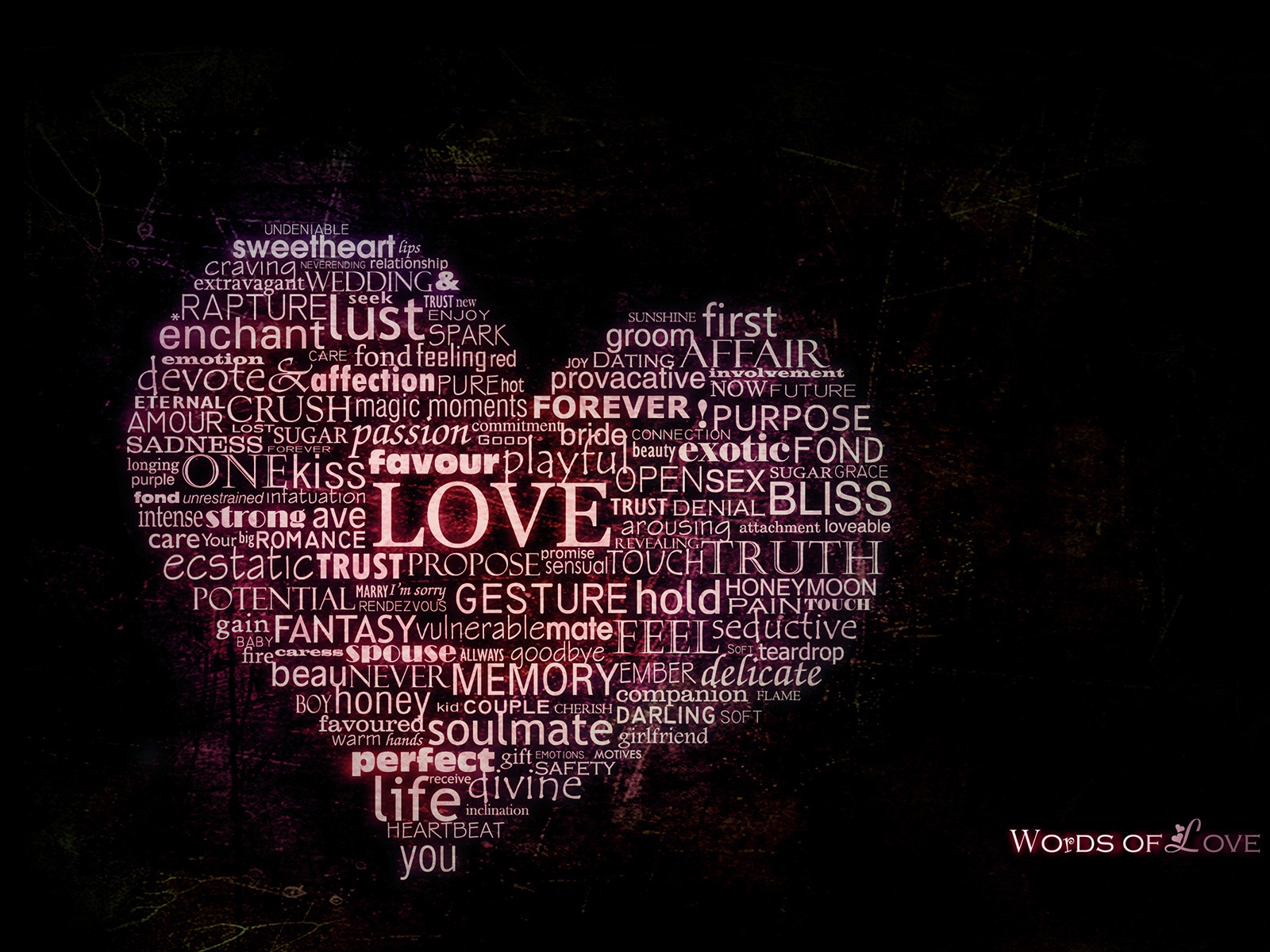 Words of Love for 1600 x 1200 resolution