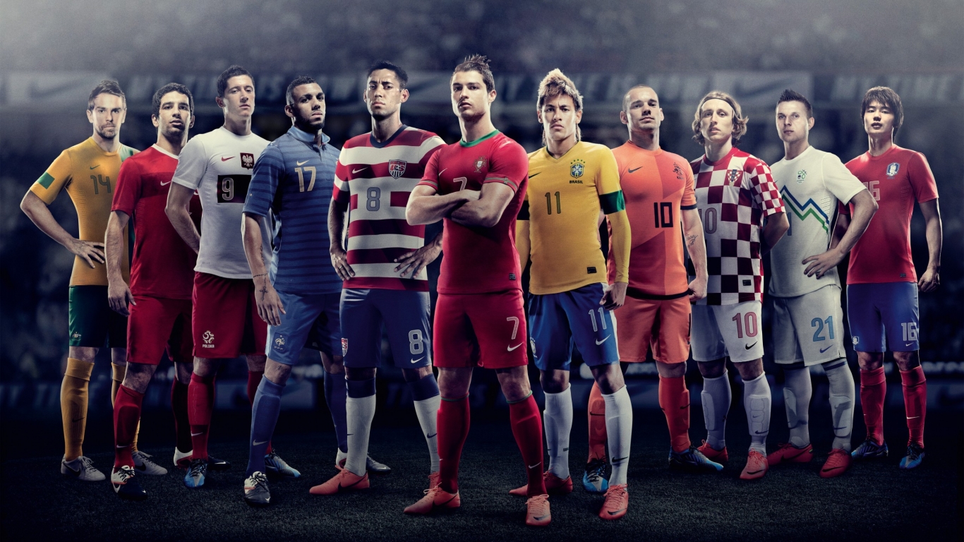 World Cup 2010 Football Team for 1366 x 768 HDTV resolution