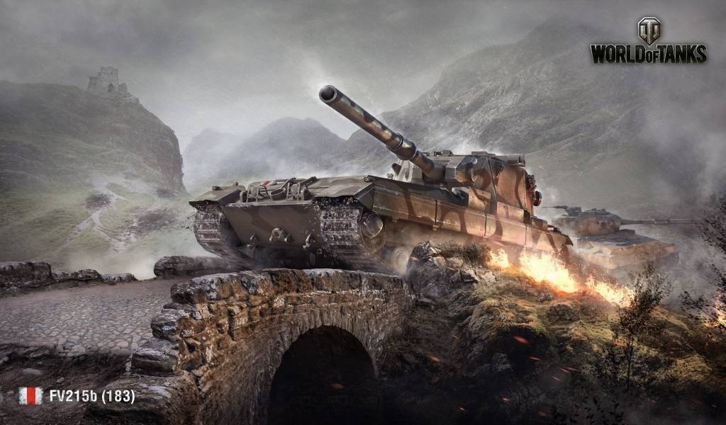 World of Tanks FV215b for 1024 x 600 widescreen resolution