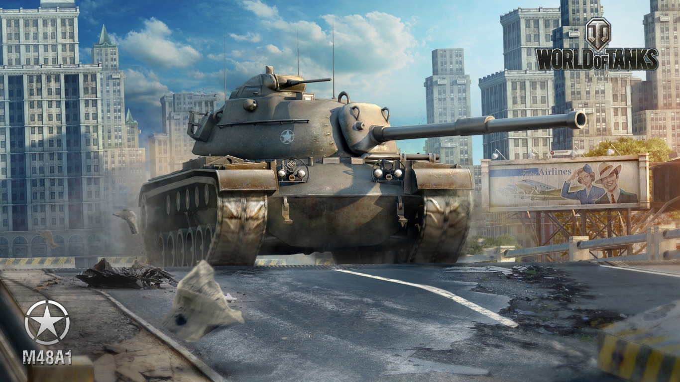 World of Tanks M48A1 for 1366 x 768 HDTV resolution