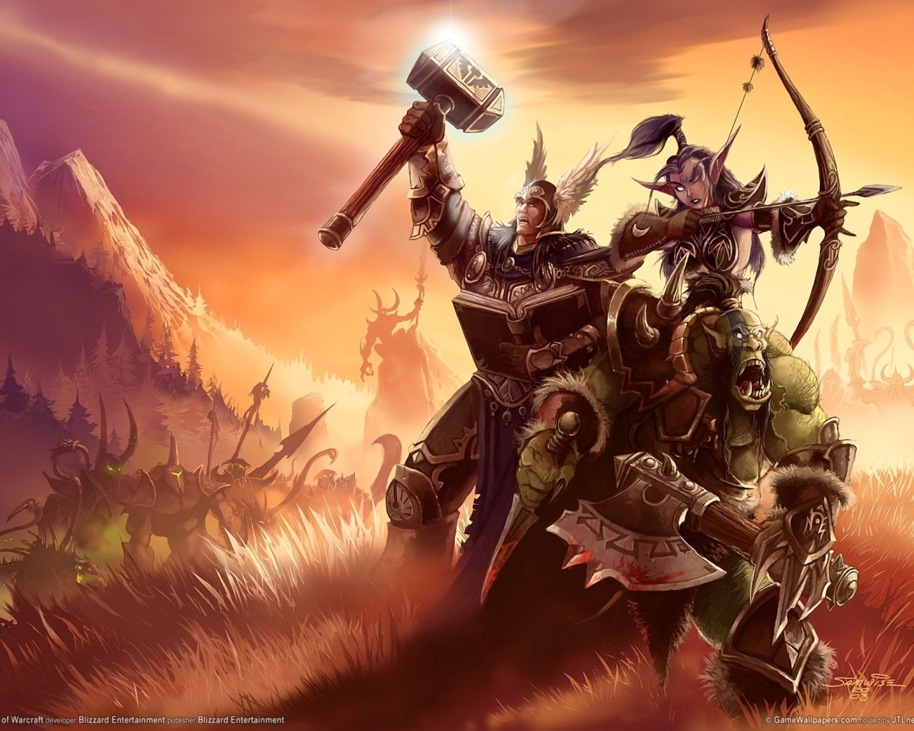 World of Warcraf Fight Poster for 1280 x 1024 resolution