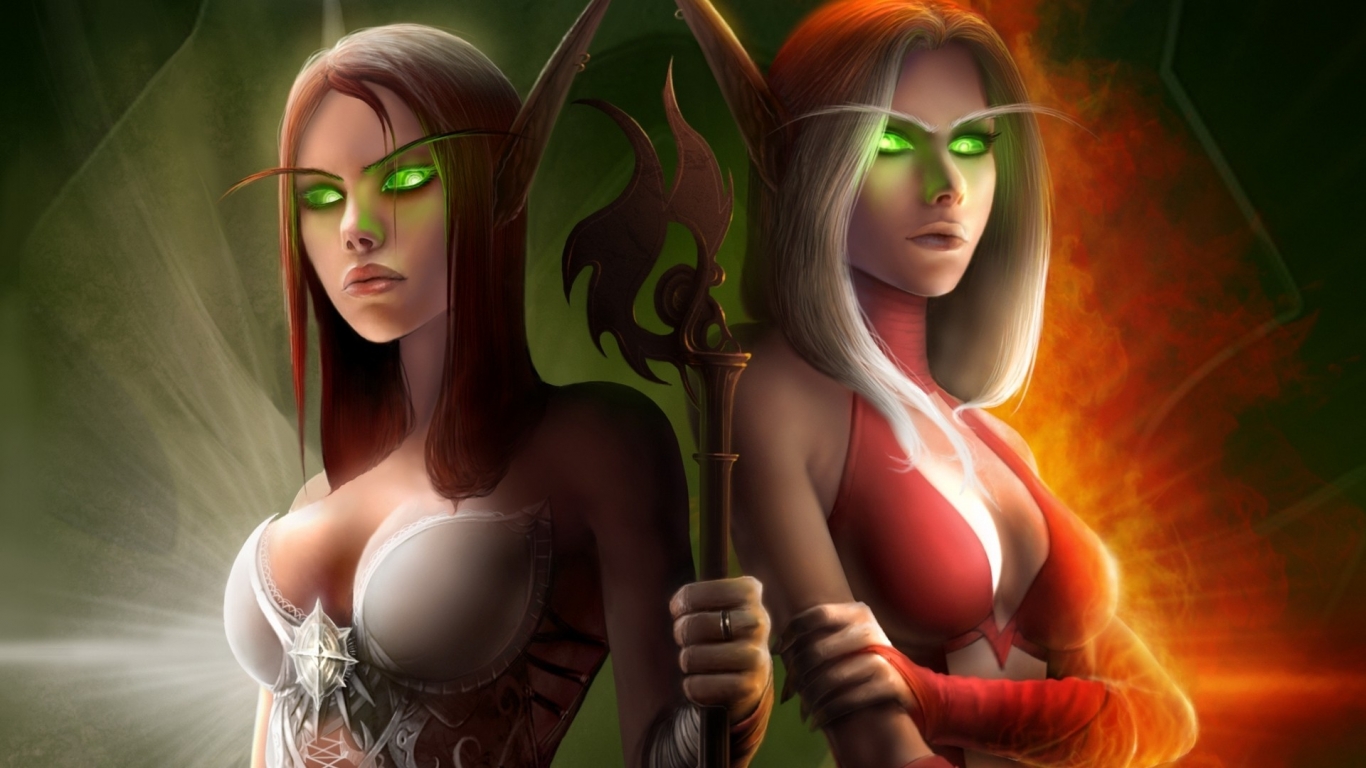 World of Warcraft Elf Costumes for 1366 x 768 HDTV resolution