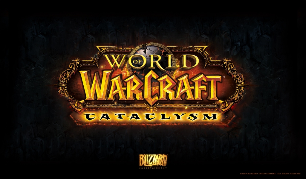 WOW Cataclysm Logo for 1024 x 600 widescreen resolution
