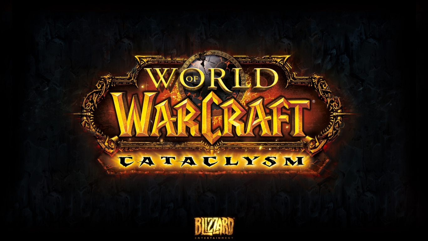 WOW Cataclysm Logo for 1366 x 768 HDTV resolution