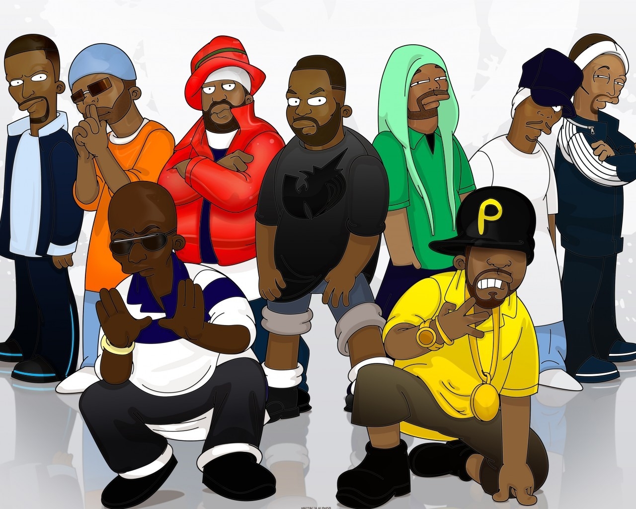 Wu-Tang Clan Group for 1280 x 1024 resolution