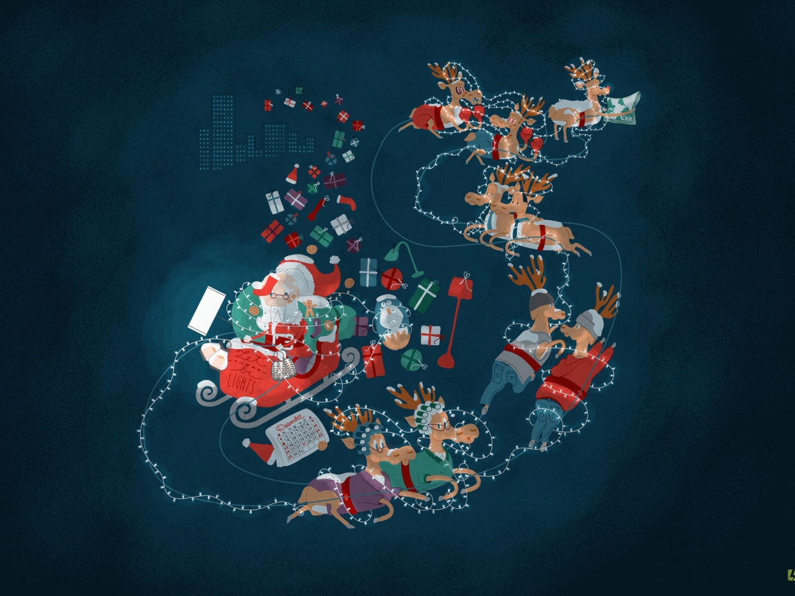 Xmas Roller Coaster for 1152 x 864 resolution