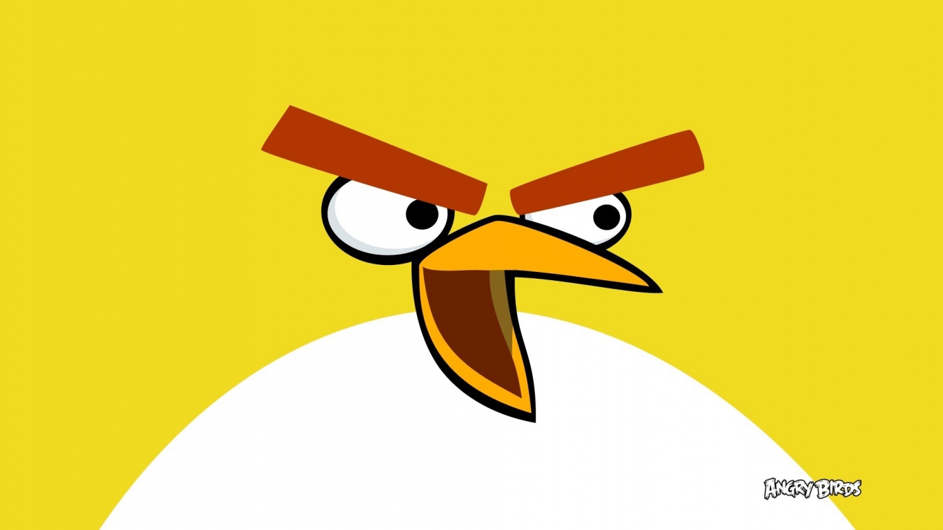 Yellow Angry Bird for 1366 x 768 HDTV resolution