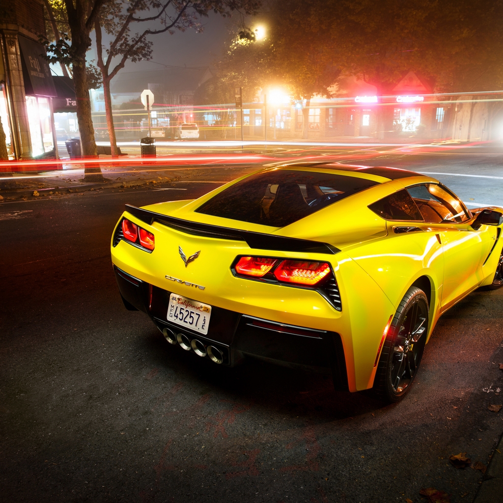 Yellow Chevrolet Corvette Stingray  for 1024 x 1024 iPad resolution
