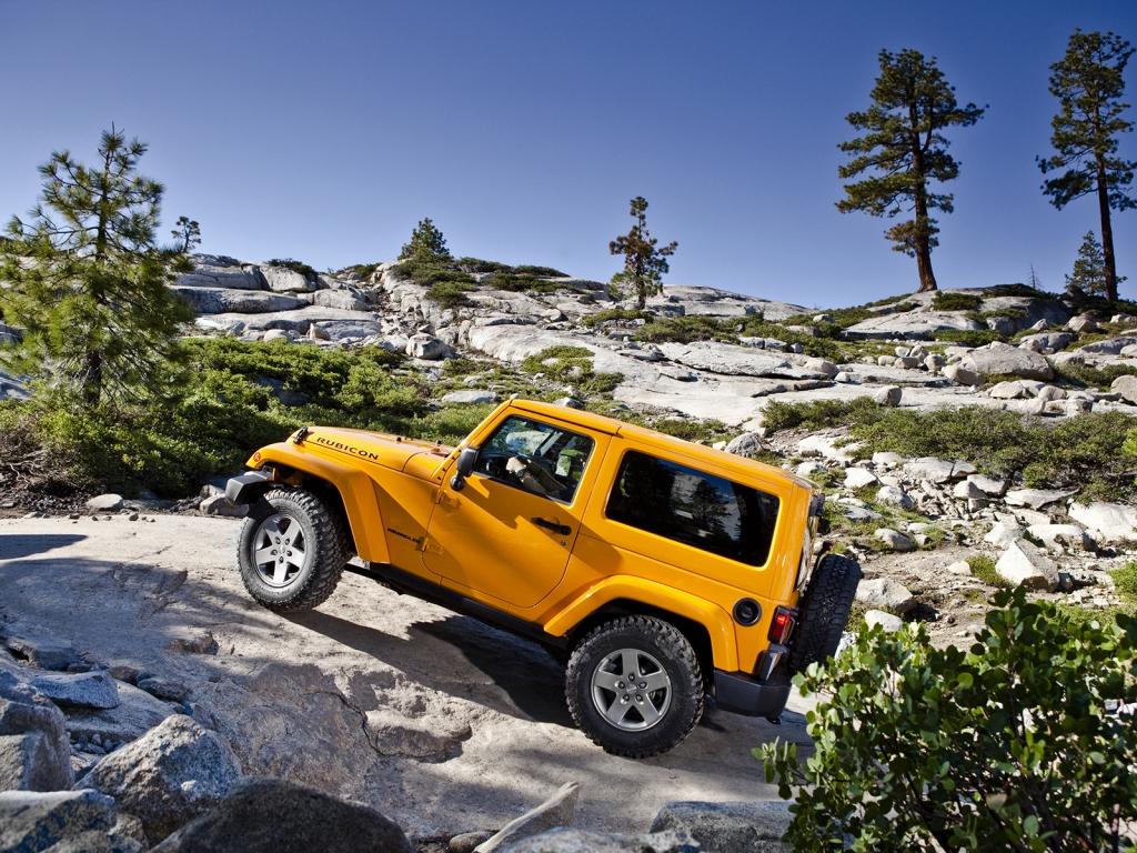 Yellow Jeep Wrangler for 1024 x 768 resolution