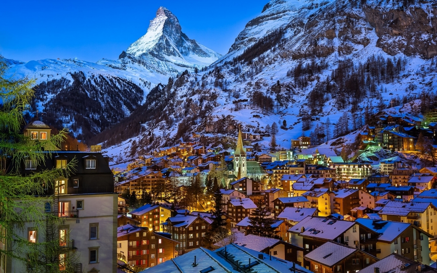 Zermatt Valley Switzerland for 1440 x 900 widescreen resolution
