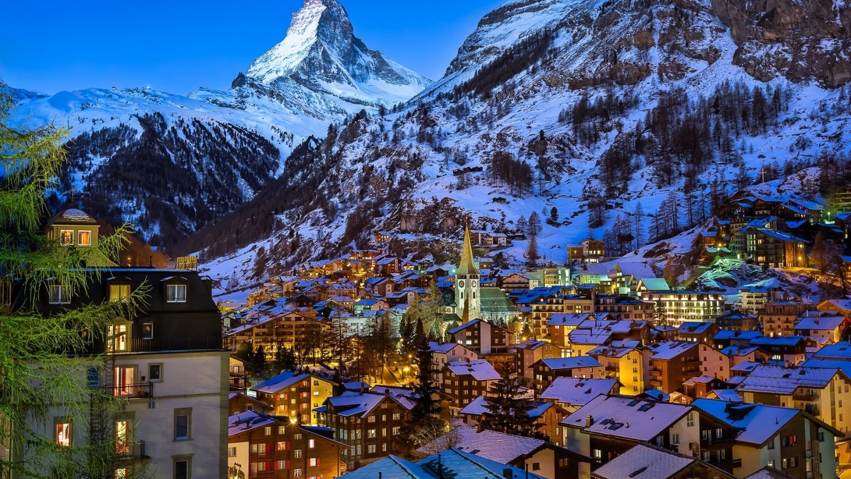 Zermatt Valley Switzerland for 1680 x 945 HDTV resolution