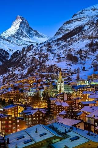 Zermatt Valley Switzerland for 320 x 480 iPhone resolution